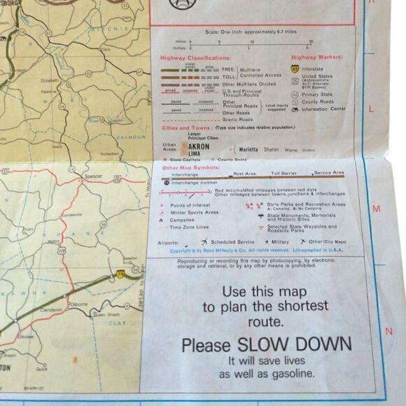 Vintage Rand McNally Ohio Official Auto Road Map Mid 1980s Travel Ephemera USA. - Picture 3 of 16